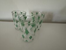 Vintage Shot Glasses (3) Green Diamond Pattern picture