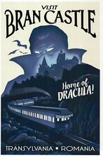 Bran Castle Transylvania Romania, Home of Dracula, Vampire Bats Train - Postcard picture