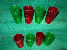 ANTIQUE 8 PIECE PLASTIC CUP COLLECTION VERY COLORFUL-SANTA AND SNOWMAN picture