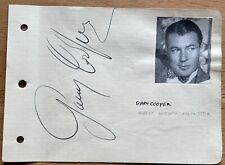 Actor Gary Cooper Autograph Album Page picture