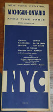 1958 New York Central Area Time Table, Michigan - Ontario, 24 x 9 inches picture
