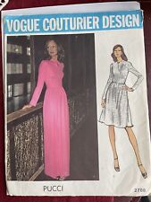 1970s #VintageVOGUE 2788 #PUCCI Dress Vogue Couturier #VintageSewingPattern 31.5 picture