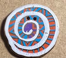 HTF Colorful Laurel Burch SNAKE Metal Realistic Button Dill Back Marked 1 1/8” picture