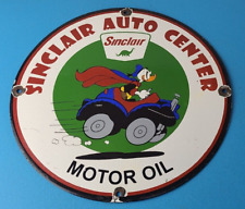Vintage Sinclair Gasoline Sign - Disney Duck Porcelain Gas Oil Pump Auto Sign picture