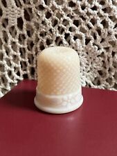 Vintage Westmoreland Hobnail Milk Glass Baby Pink Almond Hand Painted Thimble picture