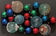 Lot of Vintage Rauch/Pyramid Glass Ornaments & Boho Chic Beaded Ornaments (21) picture
