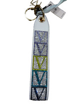 Victoria's Secret rhinestone key fob keychain white NWT  NEW gift picture