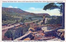 Ruins of Old Indian-Spanish Trading Post Oldest Well in USA Linen UNP Postcard picture