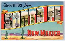 1953 Santa Fe, NM Postcard-  LARGE LETTER GREETINGS FROM SANTA FE NEW MEXICO picture