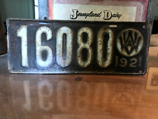 1921 West Virginia License Plate Tag Original Vintage Antique WV 16080 picture
