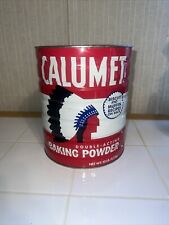 Vintage Calumet Double-Acting Baking Powder Large 10lb Tin Indian Chief USA Can picture