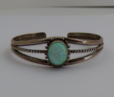 Signed Sterling Native American Opal CUFF BRACELET picture