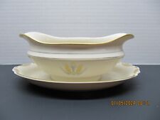 Vintage Syracuse China Gravy Boat w/attached plate 