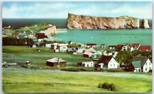 Postcard - Percé Rock and Village, Province of Québec, Canada picture