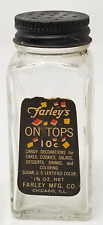 Farley's On Tops Empty Bottle Container 1960s Sprinkles Jimmies Chicago Illinois picture