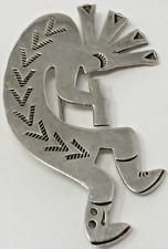 Native Am.-Navajo-Signed RLH-R&L Hurley-Sterling Silver Kokopelli Brooch/Pin picture