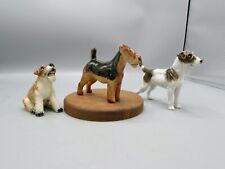 VTG 3 Terriers Airedale Wire Hair Fox Occupied Japan Terrier Puppy Dog Figurines picture