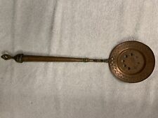Vintage Brass - Copper Long Handled Strainer Spoon - Wall Hanging - 19 1/2” picture