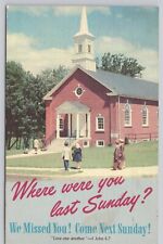 New Lisbon Wisconsin, Missed You Last Sunday, Vintage Postcard picture