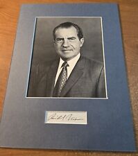 President Richard Nixon Vintage Hand Signed Autograph - Matted w/ Color Photo picture