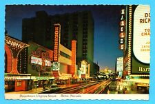 Downtown Virginia Street At Dusk Reno Nevada Unposted Postcard 4
