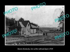 OLD LARGE HISTORIC PHOTO OF STEARNS KENTUCKY VIEW OF  RAILROAD DEPOT c1910 picture