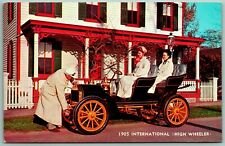 1905 International High Wheeler Automobile UNP Unused Chrome Postcard G6 picture