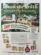 Sherwin-Williams Paint SWP House Weatherated FLat Vintage Print Ad 1950 picture