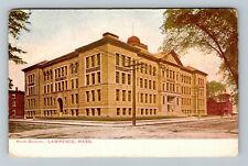 Lawrence, MA-Massachusetts, High School Building, Vintage Postcard picture