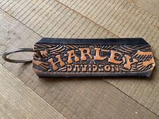Unique Vintage Brown Tooled Leather Harley Davidson Key Chain  Cool picture