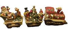 Light-Up 3 pc Train, Ceramic Christmas Decoration with box, by Opulence Vintage picture