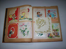 Vintage Scrapbook filled with 63 Greeting Cards, 1940-1960s cards picture