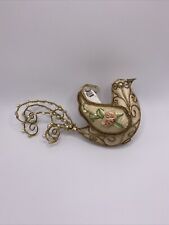 Bird Victorian Christmas Holiday Ornament Golden Wire & Cloth picture