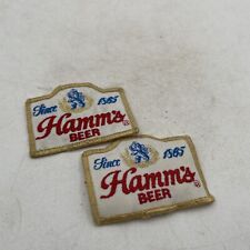 2  Vintage Hamm’s Beer Embroidered Patch 3” X 2” Brewerania St Paul Minn Uniform picture