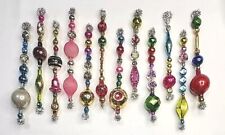 ✨️🌷12 *Oldies* Antique Vtg Mercury Glass Garland Icicle Bead Ornaments 4~4.5