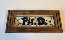 Vintage PH.D Stained Glass Plaque Blue Doctor Graduate picture