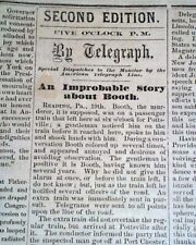 Assassin JOHN WILKES BOOTH Recognized at Reading PA Pennsylvania? 1865 Newspaper picture