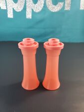 Tupperware Small 4” Hourglass Salt and Pepper Shakers Mini Coral Color Sale picture
