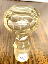 MCM Cut Facets Glass Stopper For Decanter Bottle Octagon Shape Mid Century #32 picture