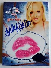 2017 Benchwarmer Ashley Hobbs Blue Foil Auto Kiss Card 2/2 picture