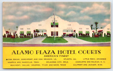 Original Old Vintage Outdoor Postcard Alamo Plaza Hotel Courts USA picture