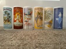 Vintage Tommy Bahama Frosted High Ball Island Drinking Glasses 6.75 in Set of 6 picture