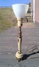 Vintage Rembrandt Masterpieces Torchier Table Lamp Marble and Metal w picture