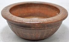 Antique Terracotta Clay Round Bowl Original Very Fine Engraved Collectors Piece picture