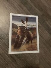 VTG 1985 Native American Chief 10 point Buck Greeting Card  picture