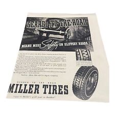 Vintage 1937 Miller Tires Ephemera Print Ad 10.5” X 13.5” C.09 picture