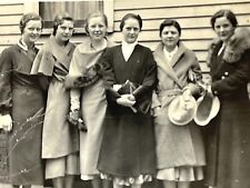 U4 Photograph 1930-40's Group Of Six Pretty Women Overcoats Fashion Ladies picture