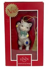 Lenox Furry Friends Tangled Cat Christmas Ornament in box EUC Item # 867982 picture