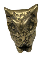 Vintage ROC Taiwan Solid Brass Owl Paperweight Figurine 4