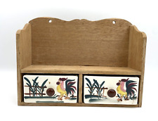 Vintage Fred Roberts Shelf Kitchen Spice Rooster Ceramic Drawers Farmhouse Decor picture